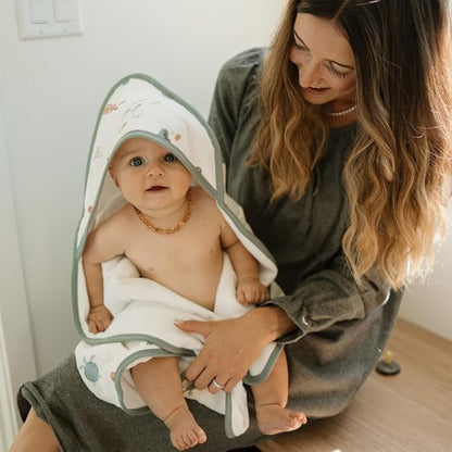 Little Unicorn Premium Infant Hooded Bath Towel| Soft & Absorbent Cotton & Terry Fabric for Newborns (Mermaids)