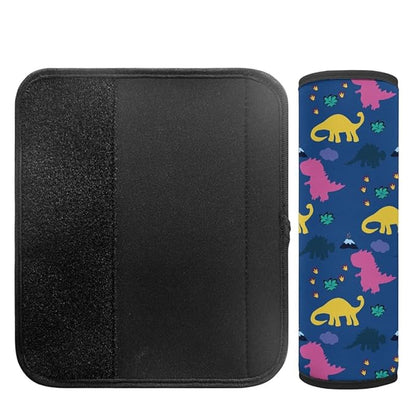 ENLACHIC Baby Car Seat Belt Cover, Cute Dinosaur Print Car Seat Shoulder Strap Pads, Infant Car Seat Cushion Safety Seatbelt Protector for Kids Boys Girls,Pink Yellow Dinosaurs