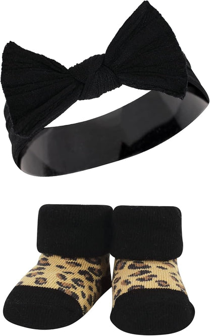 Hudson Baby Girl's Headband and Socks Giftset