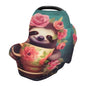Baby Car Seat Covers Cute Sloth Stretchy Breastfeeding Scarf Breathable Infant Carseat Canopy Nursing Covers Multi Use for Stroller High Chair Shopping Cart Boys and Girls