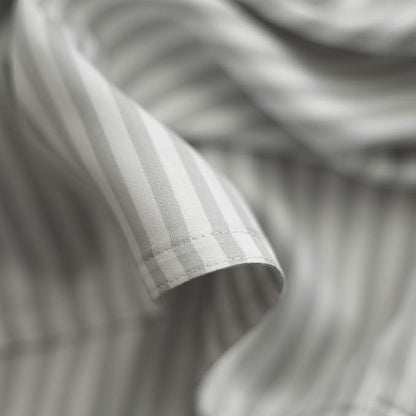 Pure Bamboo Split King Sheets, Genuine 100% Organic Viscose Derived from Bamboo Bed Sheet Set, Soft & Cooling, Double Stitching, 2 Fitted Sheets (Split King, Stripes)