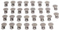 Round Pacifier Clips, Suspender Snaps,30pcs Metal Round Clips for Toddler Prevention Electroplated Stainless Steel Suspender Clips for Teething