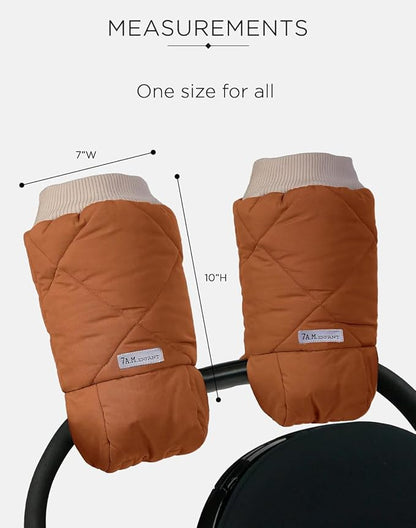 7AM Enfant Stroller Warmmuffs Gloves - Anti-Freeze Stroller Mittens for Handlebars, Water Repellent Hand Warmer Muff for Cold Weather, Plush Lined Stroller Warmmuffs | Winter Stroller Accessories