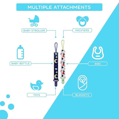 12 Pack Minimalist Neutral Baby Pacifier Clip, Modern Simple Design Pacifier Holder, Unisex for Boys Girls, Secure Clip, Stylish Baby Gift (Multicolor E 25.5cm)