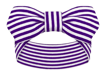 Creative Knitwear LSU Tigers Infant Girls Purple/White Striped Hair Knot Headband Embroidered Logo - Size Newborn - 4T