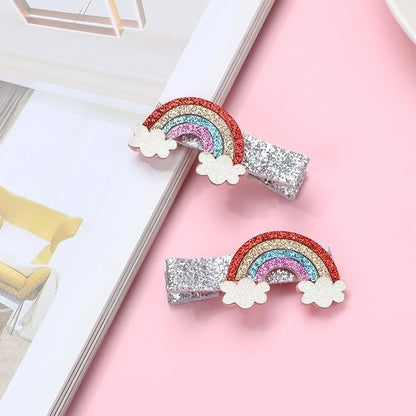 Baby Rainbow Cloud Headband Girls Hair Clips Pin Cloud Hair Band Rainbow Headwear BBG17 (Hair Clips-C)