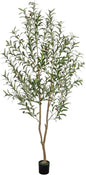 6FT Olive Tree Artificial Indoor, 72in Tall Faux Olive Tree with Pot, Fake Potted Tree with Fruits for Home Office Decor