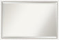 Amanti Art White Bathroom Mirror for Over Sink, 26x38 Morgan White Silver Rectangle Vanity Mirror, Large Modern Contemporary Wood Frame, Hangs Horizonally and Vertically, Bathroom Wall Decor, Beveled