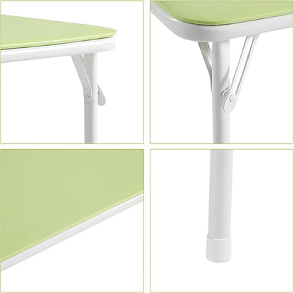 VECELO Kids Folding Activity Table and Chair Set, with Ultra Soft Padded Cushion, 5 Piece, Sage Green