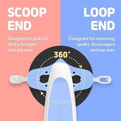 HubiBaby 3 in 1 Baby Nose Cleaning Tweezer Booger Remover and Baby Ear Wax Removal Tool with Soft Silicone Dual Ear Wax and Safe Nasal Picker for Newborns Infants & Toddlers