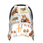 Personalized Cute Fox Baby Car Seat Cover for Girls Boys, Customized Baby Carseats Covers with Name, Custom Monogram Stroller Canopy Nursing Cover Breastfeeding Scarf for Newborn Infant New Mom
