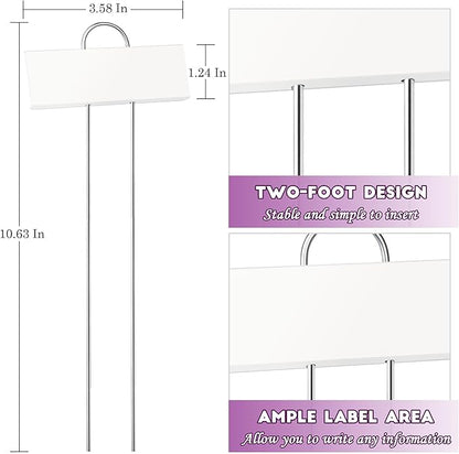 FORUP Metal Plant Labels, 30 Pack Garden Label Markers, Weatherproof Garden Stake Tags, Reusable Planting Gardening Markers, White