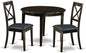 East West Furniture BOST3-CAP-LC 3 Piece Modern Dining Table Set Contains a Round Kitchen Table and 2 Faux Leather Dining Room Chairs, 42x42 Inch, Cappuccino