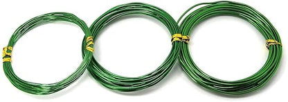 9 Rolls Bonsai Wires, Anodized Aluminum Bonsai Training Wire with 3 Colors (Black, Brown, Green) and 3 Sizes (1.0 mm, 1.5 mm, 2.0 mm), Total 147 Feet