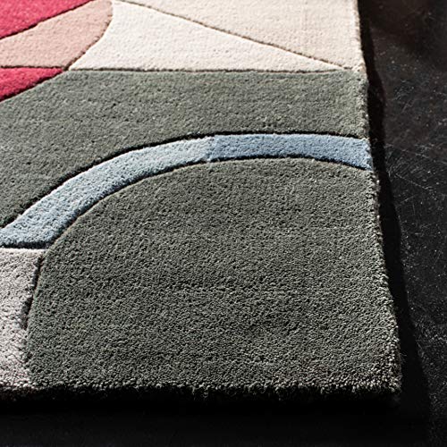 SAFAVIEH Rodeo Drive Collection Runner Rug - 2'6" x 14', Blue & Multi, Handmade Mid-Century Modern Abstract Wool, Ideal for High Traffic Areas in Living Room, Bedroom (RD845B) - color: Blue/Multi, size: 2'6" x 14' (Runner)