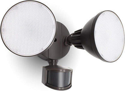 LUTEC 3200 Lumen 32W LED Motion Activated Integrated Dual-Head Flood Light Outdoor, Motion Sensor Light Outdoor, Dusk to Dawn Exterior Security Wall Light for Patio Garden,Bronze