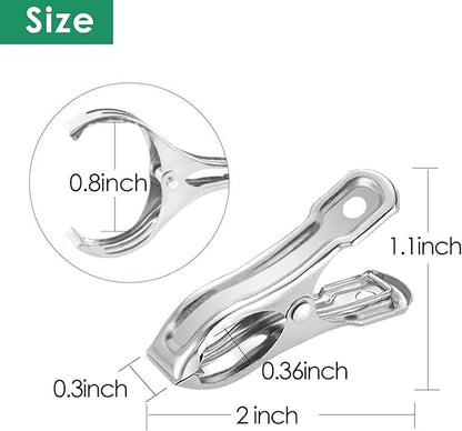 20 Pcs 2inches Gardening Clips for Netting, Greenhouse Clamps Made of Stainless Steel, Have a Strong Grip of Metal Clips, For 3/8'', 1/2'', 3/4'' Garden Hoops or Greenhouse Frame