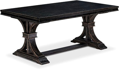 LET-SBB-TP - a Mid-Century Dining Table with Removable Rectangular Tabletop – Sand Blasting Black