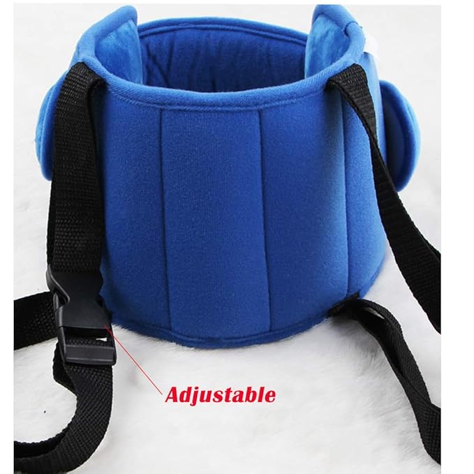Adjustable Baby Head Support for Car Seat Soft Neck Relief Fit 1-4 Year-Old Toddlers Blue
