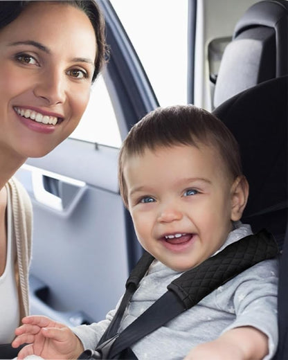 Car Seat Belt Pads 2 Pack for Baby Kids, Soft Reversible Car Seat Shoulder Strap Cover Pads, Seat Neck Strap Covers for Stroller, Carrier, Pushchair - Black