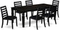 East West Furniture LGX17-BLK-24 -7 Piece Dining Set Includes a Rectangular Kitchen Table with Black Tabletop and 6 Stackable Polyester Fabric Chairs, Black