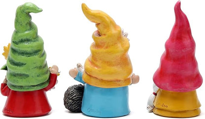 Hodao Set of 3 Spring Gnome Decorations Flower Gnomes Ornaments Decor Summer Outdoor Figurines Spring Elves for Porch, Garden Yard, Flower Bed Garden Gifts for Women, Mom (Multicolor)