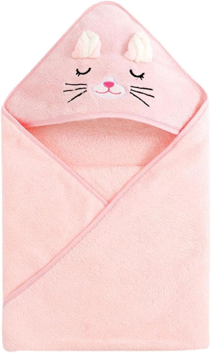 Hooded Baby Towel, Baby Bath Towel Hooded Bath Blanket, Baby Cotton Animal Face Hooded Towel, Absorbent Coral Fleece Hooded Baby Bath Shower Towel Gifts for Infant Newborn Toddlers, 31 * 31in