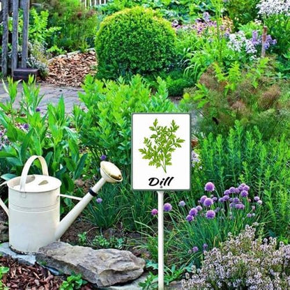 FemiaD Plant Label Signs Planted Herb Garden Markers Waterproof Aluminum Plant Stake Tags Dill Sign for Nursery Indoor Outdoor Garden Decoration 8x12inch