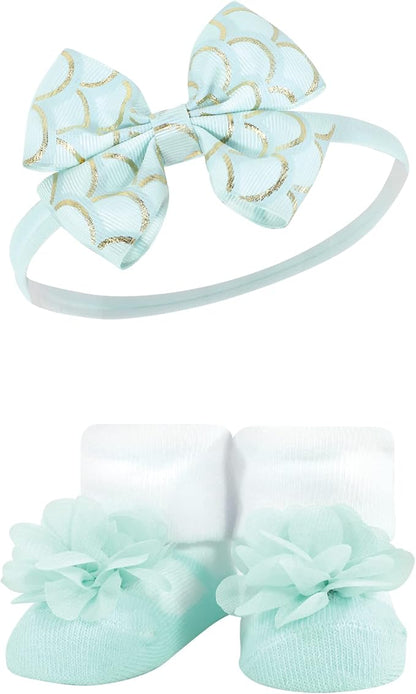 Hudson Baby Girl's Headband and Socks Giftset