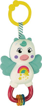 Clementoni 17778 Little Unicorn Rattle-Toddler, Early Years, Infant, New Born Soft Gift, 3 Months, Crinkle Squeaky, Sensory Learning Toys, Stroller Pendant, Made in Italy