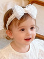 Handmade Baby Girl Headbands in Beige Baby Bows and Floral Lace Headband Bows for Newborns and Toddlers Cute Baby Girl Bows and Newborn Headband Bows