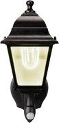 Maxsa 43319 Premium Battery-Powered Motion-Activated Decorative Outdoor Warm White LED Wall Sconce Lighting Fixture, Metal Housing, Black