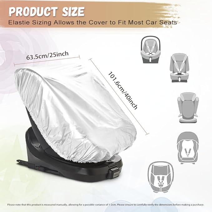 Capybara Car Seat Cover Baby Car Seat Sun Shade Cover with Elastic Band, Foldable Carseat Covers Keep Baby Cool and Child Safety for Travel