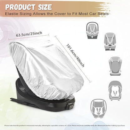 Car Seat Sun Shade Cover Cute Cat Car Seat Cooler Toddler Car Seat Cover Heat Protector Tear-Resistant Baby Seat Covers Keep Baby Cool and Child Safety for Travel, Elastic Style