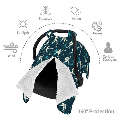 Hockey Player A Print Baby Car Seat Covers, Breathable Nursing Cover Breastfeeding Cover, Stroller Covers, Baby Boys Girls Newborn Essentials, Multi-use Infant Carseat Canopy