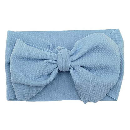 KIDOCHEESE Big Bows Hairbands, Soft Polyester & Nylon Hairband with Large Bows for Baby Girls Newborn Infant Toddlers Kids, 10 Colors in 1 Package