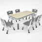 Kids Table and 6 Chairs Set，Height Adjustable Children Table & Chair，Toddlers Study Multi-Activity Table with 47.2"x23.6" Wipe-Clean Desktop，for Classrooms, Homes & Daycares