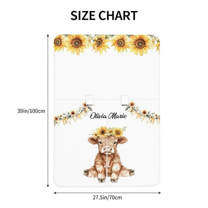 Personalized Baby Car Seat Canopy with Name – Custom Highland Cow Minky Nursing Cover for Boys & Girls, Soft Stroller Cover for Infants & Newborns, Carseat Canopy for Breastfeeding