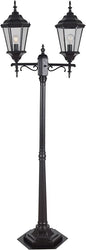 Kenroy Home Villa 93434ORB 6' Traditional 2-Light Decorative Vintage Outdoor Portable Street Lamp with Clear Glass Panels for Deck, Patio, Porch, Walkways, or Backyard Events, Oil Rubbed Bronze