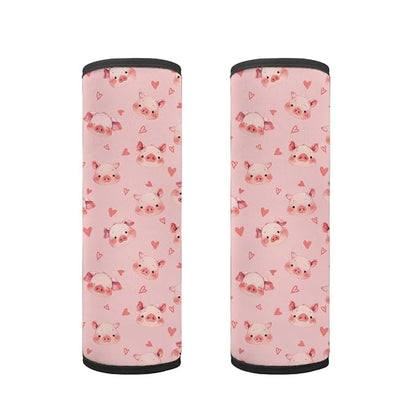 Biyejit Pink Pigs Car Seat Belt Covers for Boys Girls, 2 Pack Carseat Shoulder Padding, Soft Car Seat Neck Cover, Car Seat Straps Shoulder Pads, Mermaid Stroller Strap Cover for Baby Kids