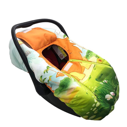 Cute Cartoon Infant Car Seat Covers, Soft Warm Breathable and Windproof Canopy for Baby Car Seat (Cute Lion)