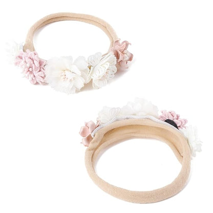 cherrboll 3pcs Baby Girl Flower Headbands, Super Soft & Stretchy Nylon Floral Hairbands for Newborn Toddler