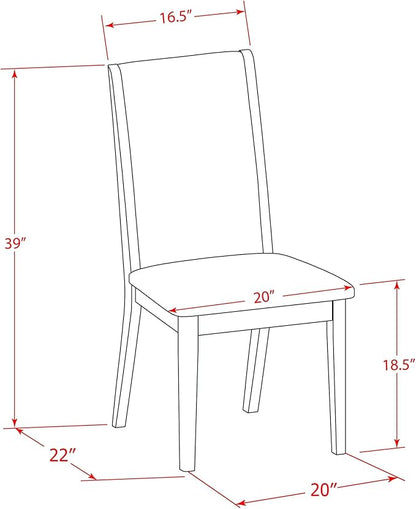 East West Furniture V097LA015-7 7 Piece Dinette Set Consist of a Rectangle Dining Table with V-Legs and 6 Baby Blue Linen Fabric Parson Dining Room Chairs, 40x72 Inch, Multi-Color