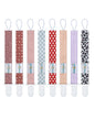 babygoal Stripe Pacifier Clips, 8 Pack Binky Paci Holder Clips Fits for Most Baby Pacifiers and Binkies
