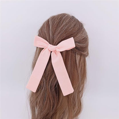 3 Styles Hair Bow Clips for Little Girls Toddler Baby Mom Women Hair Barrettes Accessories 4 Pcs Cotton Linen Bows Peach Pink
