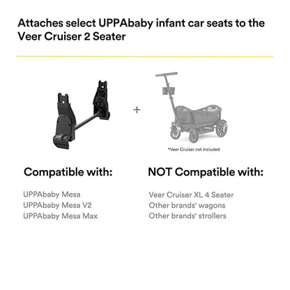 Infant Car Seat Adapter for Veer Cruiser (Compatible with UPPAbaby Infant Car Seats) | Fits Veer Cruiser 2 Seater