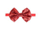 Baby Girl's Lovely Sequins Bowknot Headband Toddler Hairband for Photography Travel Party Festivals (Red, One Size)