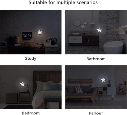 Watercolor Sea Turtles Plug in LED Night Light Lamp with Dusk to Dawn Sensor for Hallway, Kitchen, Bathroom, Bedroom - Star Shaped Decor