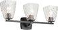 Kichler Marant 21.25" 3-Light Bathroom Vanity Light Fixture with Clear Water Glass in Black, Modern Wall Mount Over Mirror for Powder Room (21.25" W x 9.5" H), 55216BKWTR