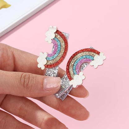 Baby Rainbow Cloud Headband Girls Hair Clips Pin Cloud Hair Band Rainbow Headwear BBG17 (Hair Clips-C)